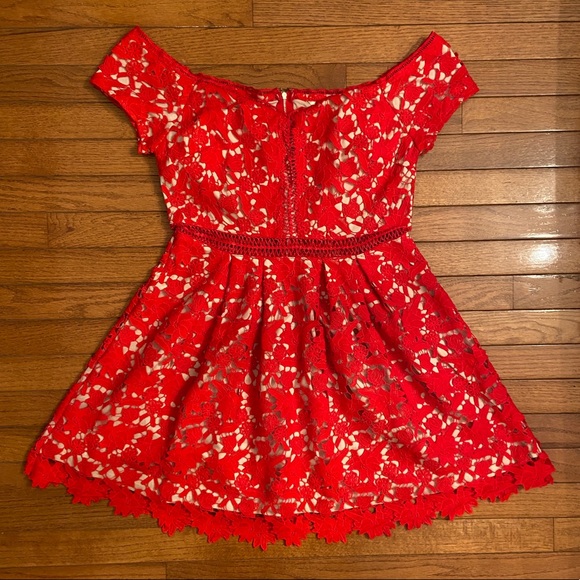 Francesca's Beverly Off the Shoulder Lace Dress - Picture 3 of 16